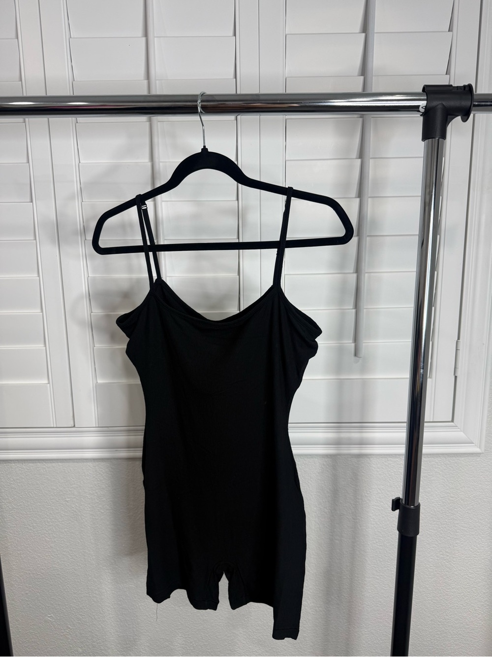 SKIMS Black Soft Lounge Onesie with Spaghetti Straps